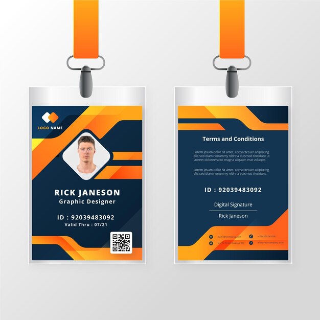 Abstract id cards template concept