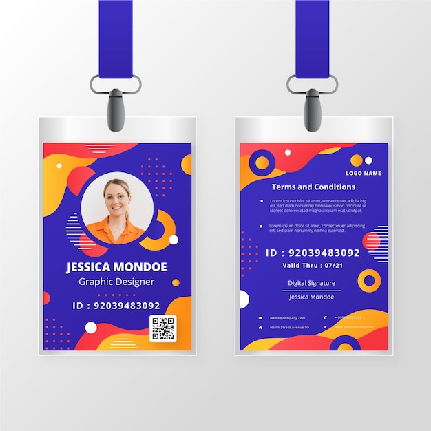 Abstract id cards template concept