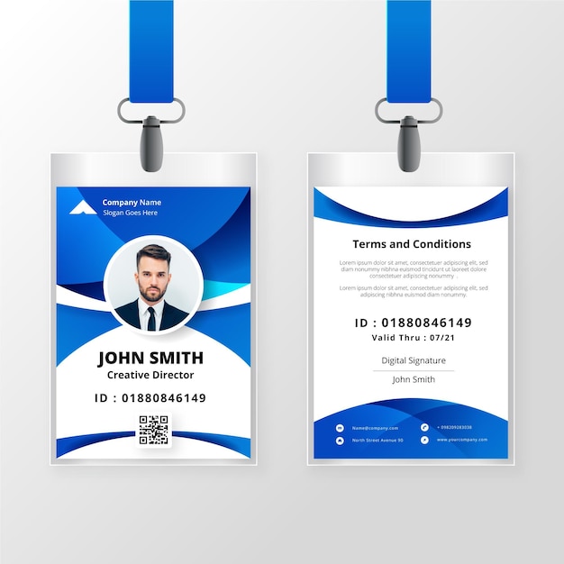 Free vector abstract id cards template concept