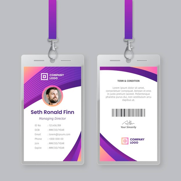 Abstract id cards template concept