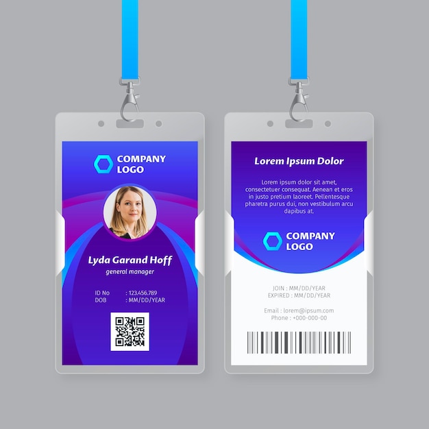 Abstract id cards template concept