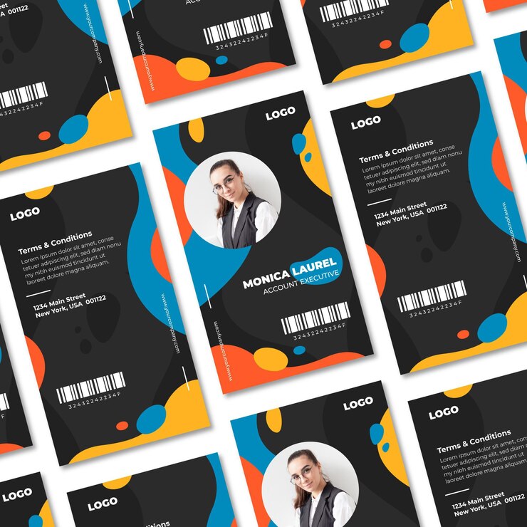 Free Vector abstract id cards template concept