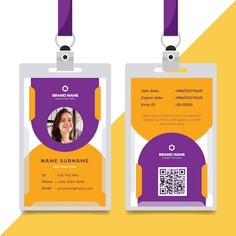 Abstract id cards template concept