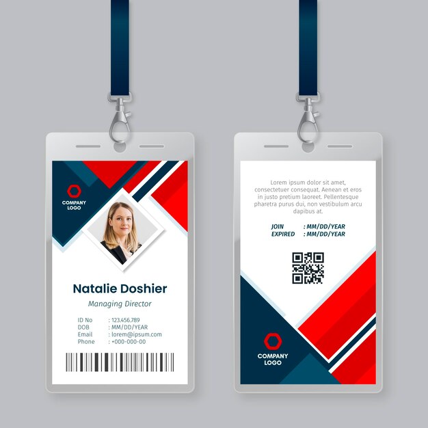 Abstract id cards template concept