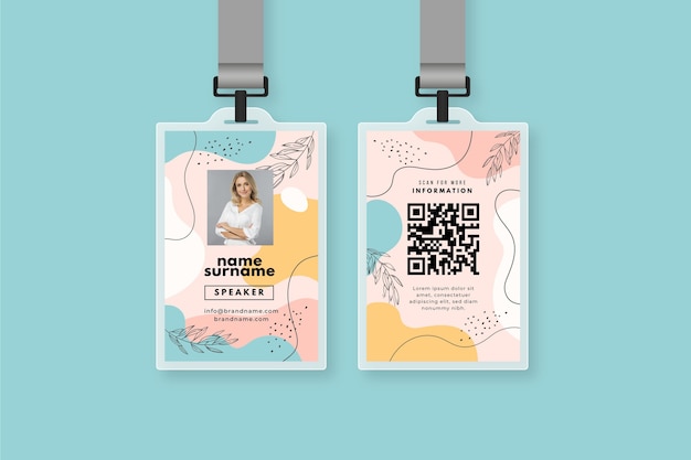 Abstract id cards template concept