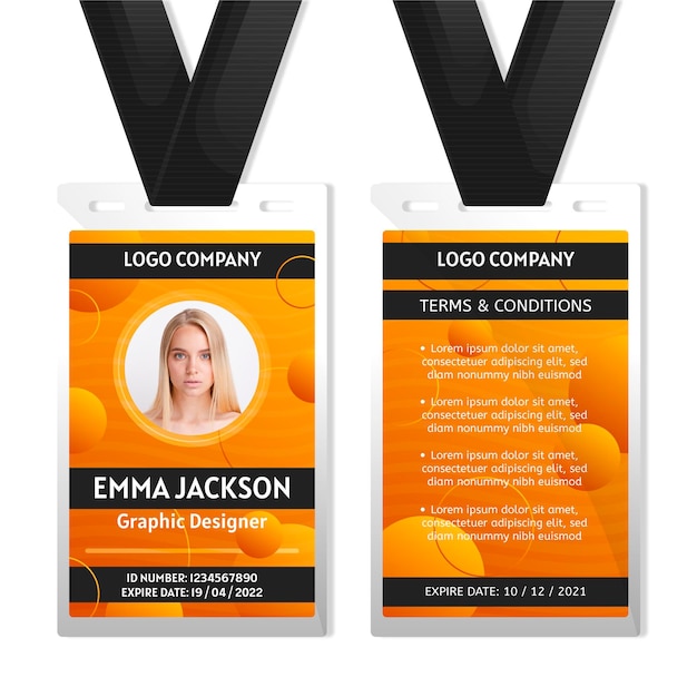 Abstract id cards template with photo