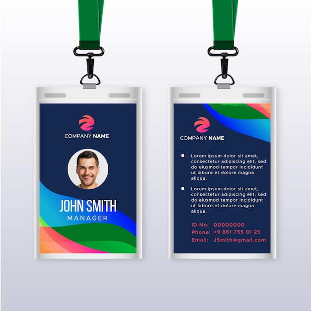 Abstract id cards template with photo