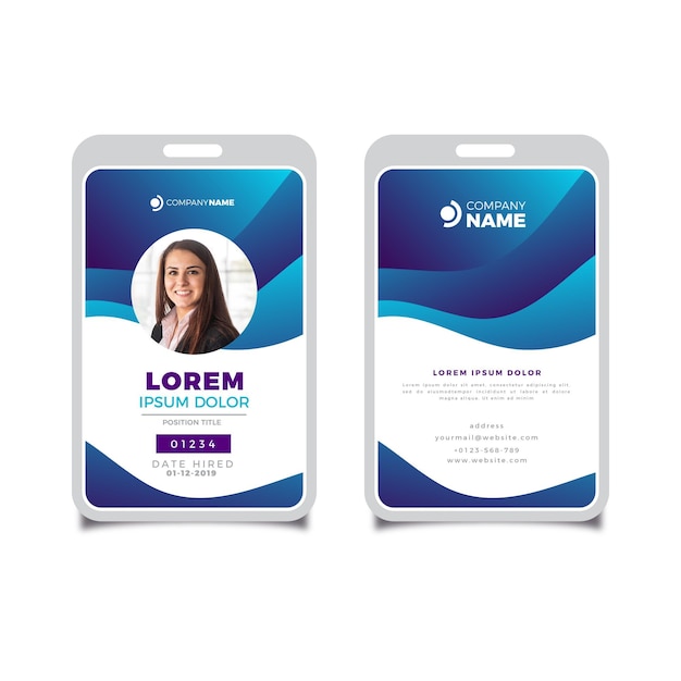 Abstract id cards template with photo