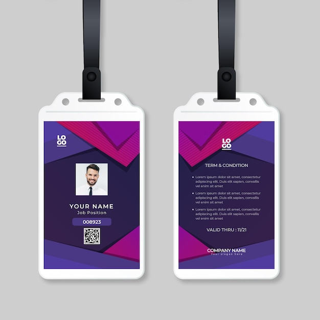 Free vector abstract id cards template