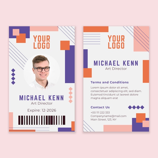 Abstract id template with photo