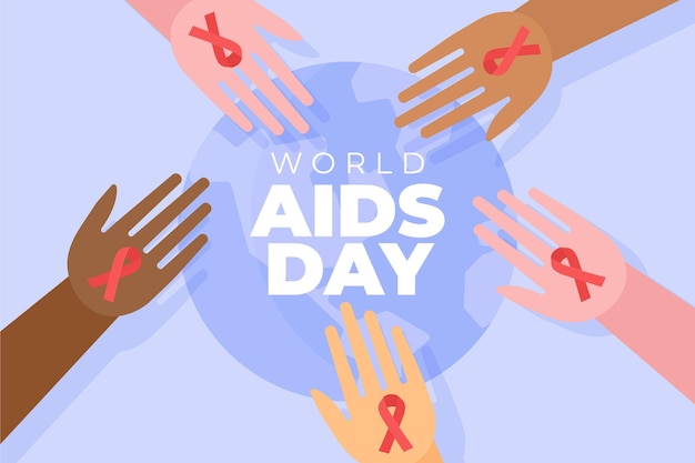 추상 그림 된 세계 에이즈의 날 개념