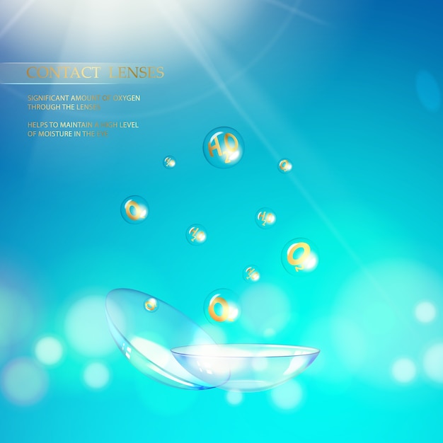 Free vector abstract illustration of blue optical lens.