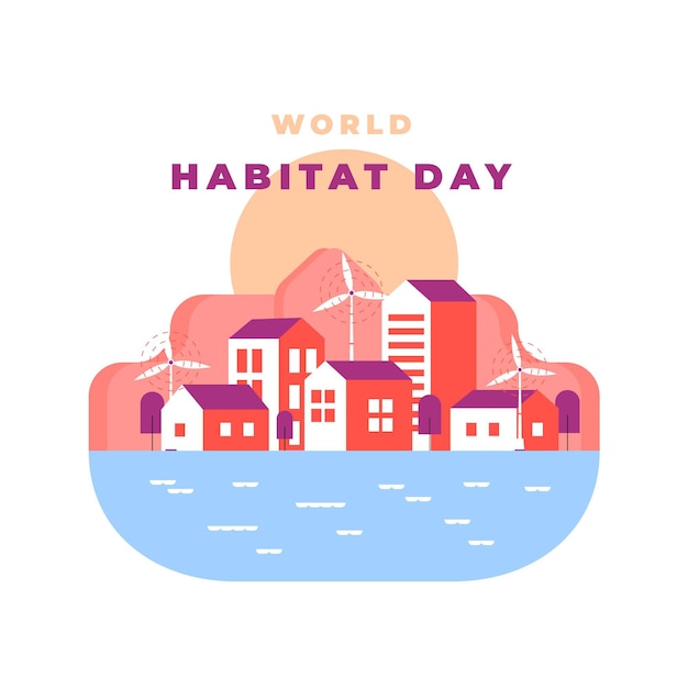 Free vector abstract illustration of world habitat day