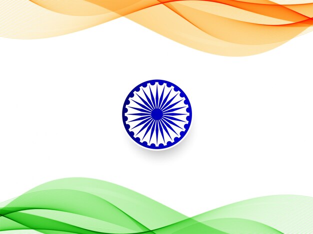 Abstract Indian flag wavy background