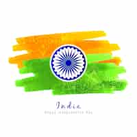 無料ベクター インドの旗テーマの水彩スタイルの背景
