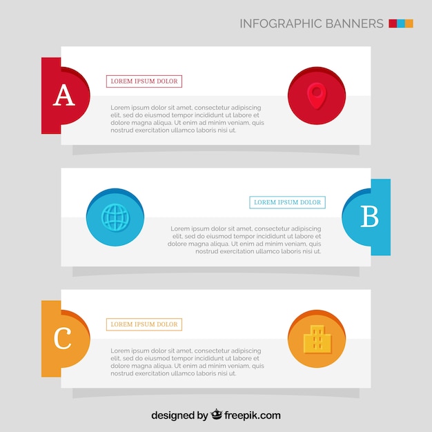 Free vector abstract infographic banners