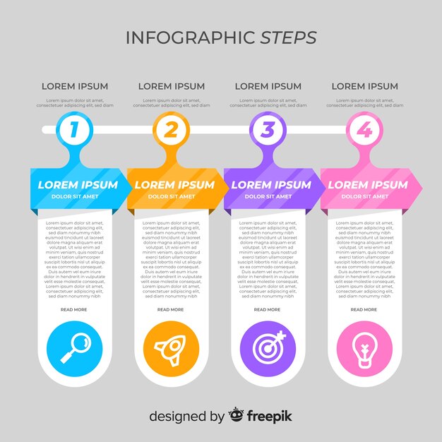 추상 infographic 단계 디자인