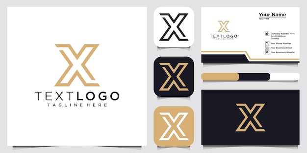 Abstract initial letter x logo design template and business card