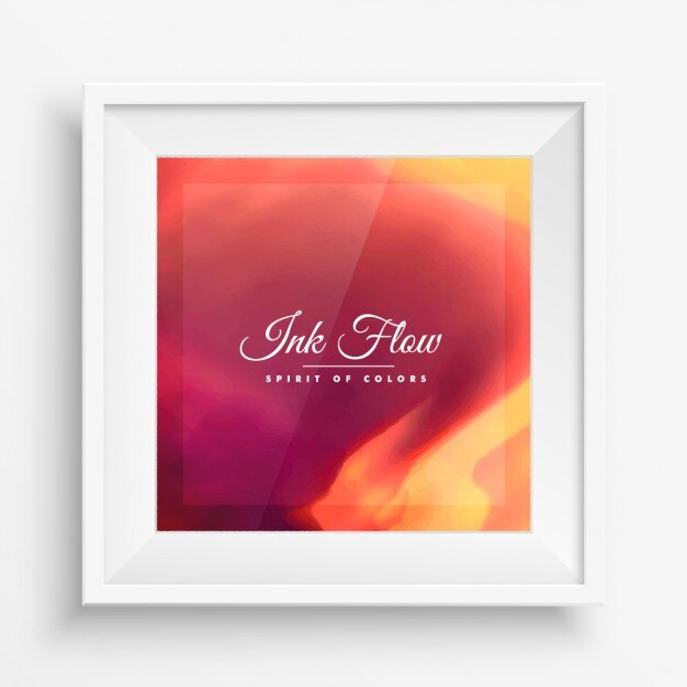 Free Vector abstract ink flow with realistic white frame