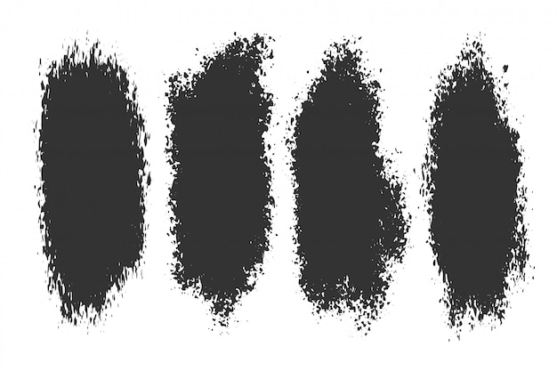 Free vector abstract ink splatter grunge set of four