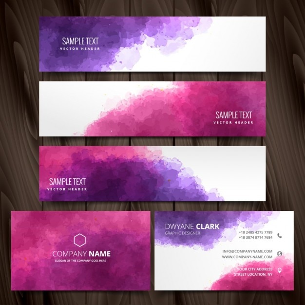 Abstract ink style business stationery vector design