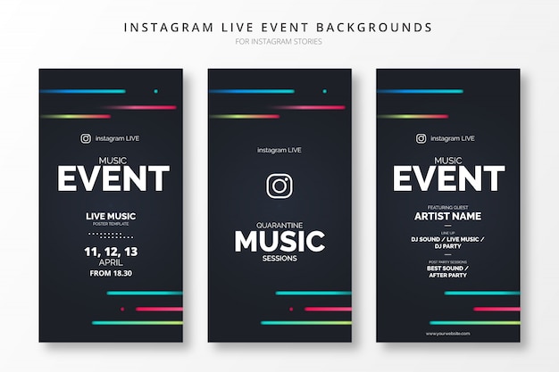 Abstract instagram live event backgrounds for insta stories