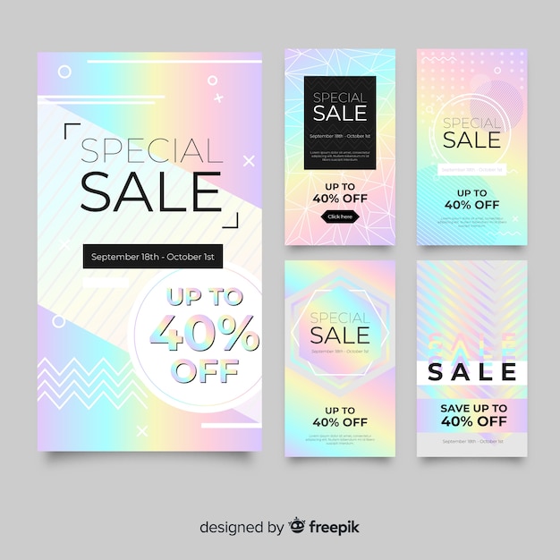 Abstract instagram sale story collection