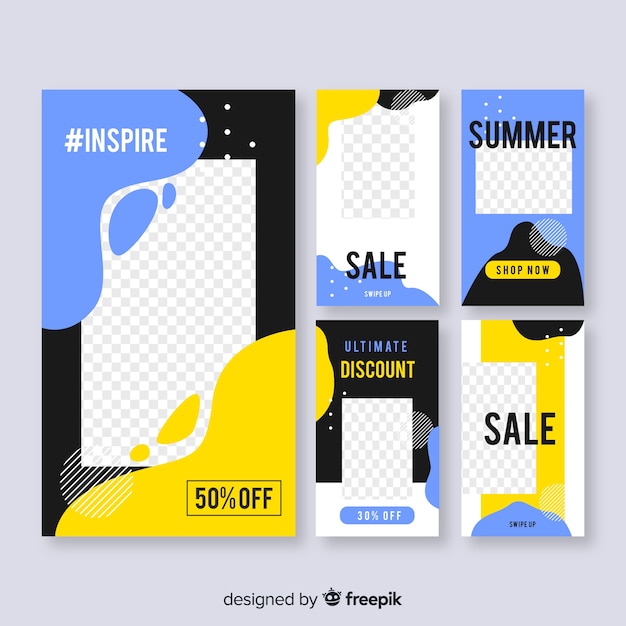 Free vector abstract instagram stories template