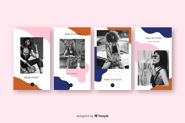 Free vector abstract instagram stories template