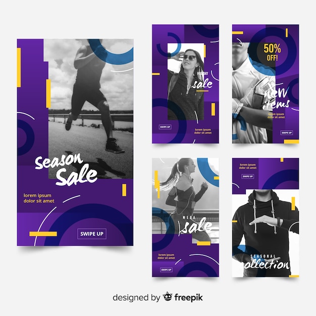 Free vector abstract instagram stories template