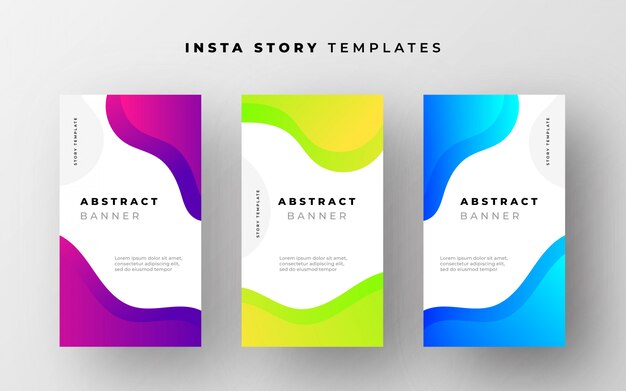 Abstract instagram story templates with fluid shapes