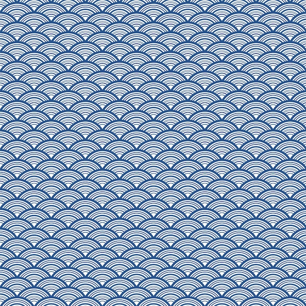 抽象的な日本の波のスタイルのパターン デザイン