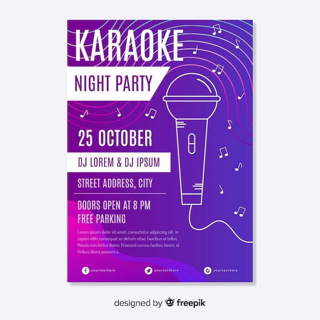 Free vector abstract karaoke poster template