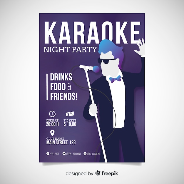 Free vector abstract karaoke poster template