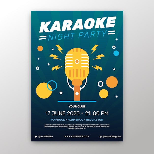 Abstract karaoke poster template