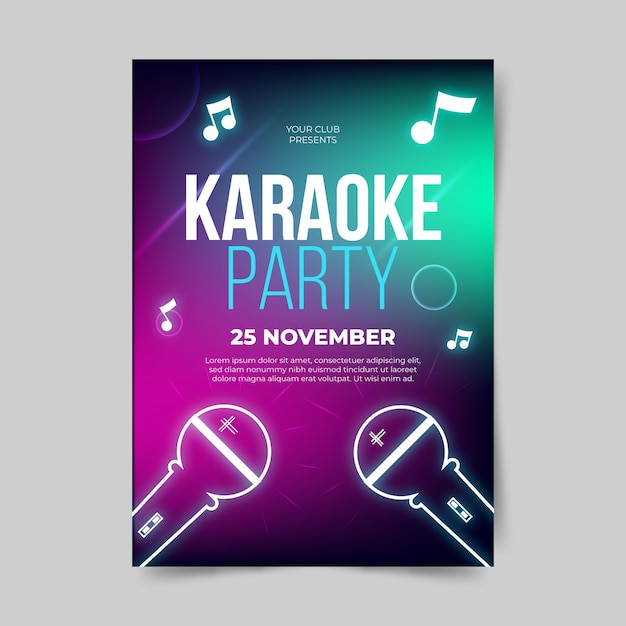 Free vector abstract karaoke poster template