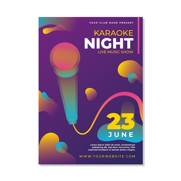 Free vector abstract karaoke poster template