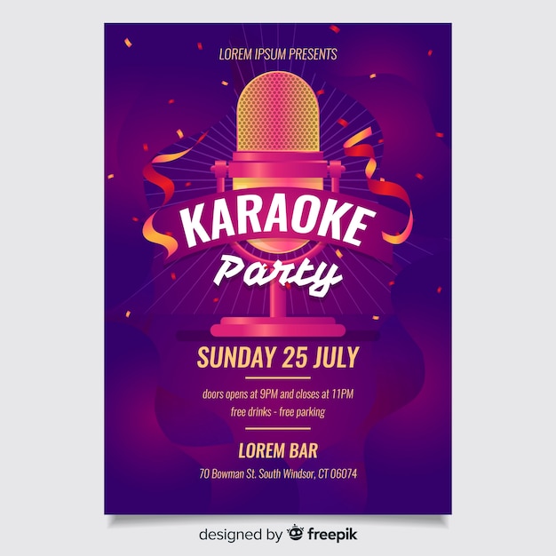 Free vector abstract karaoke poster template