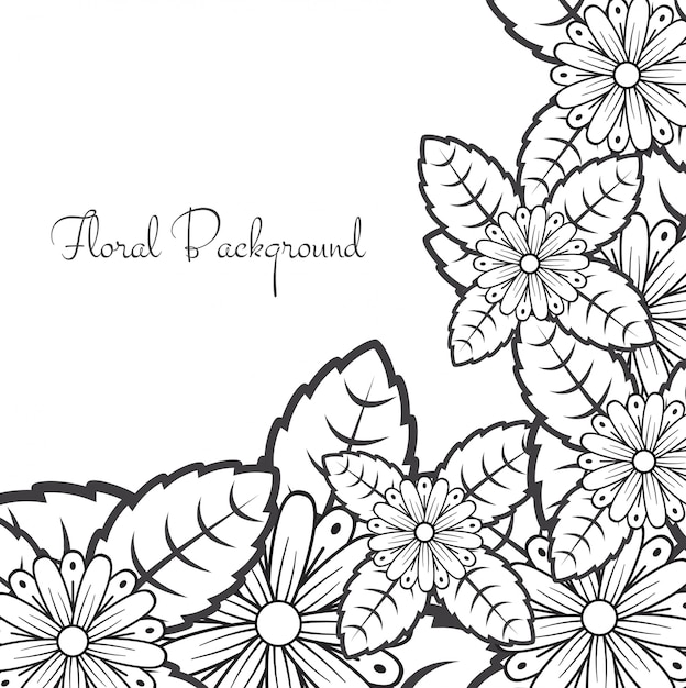 Abstract lace floral background vector