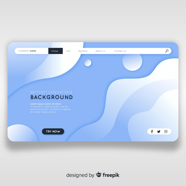 Free vector abstract landing page background