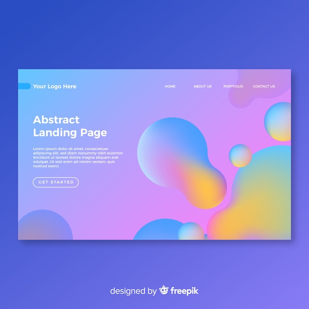 無料ベクター 抽象的なランディングページの背景
