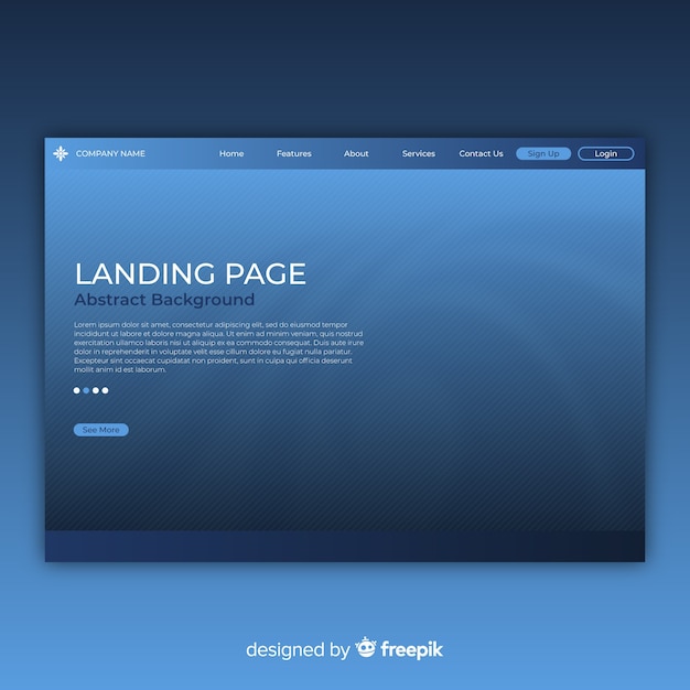 Free vector abstract landing page background