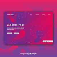 Free vector abstract landing page with fluid shapes