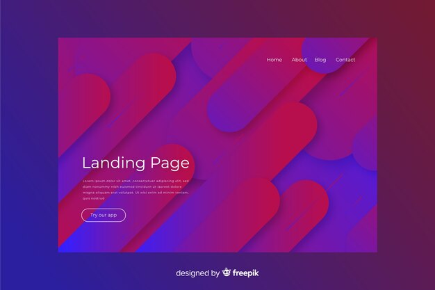 Abstract landing page with minimal design