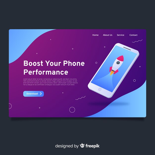 Abstract landing page with technology devices
