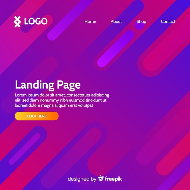 Free vector abstract landing page