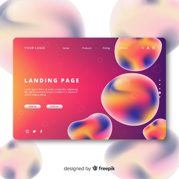 Free vector abstract landing page