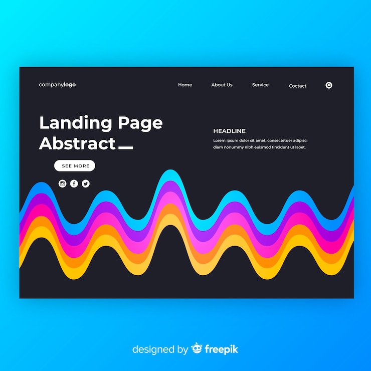 Free Vector abstract landing page