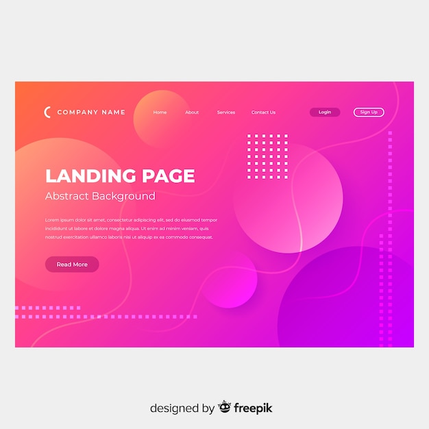 Free vector abstract landing page