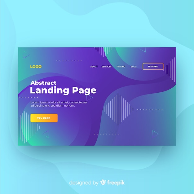 Free vector abstract landing page